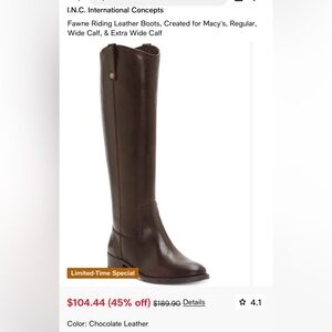 I.N.C Elegant  Brown Knee-High Women's Boots